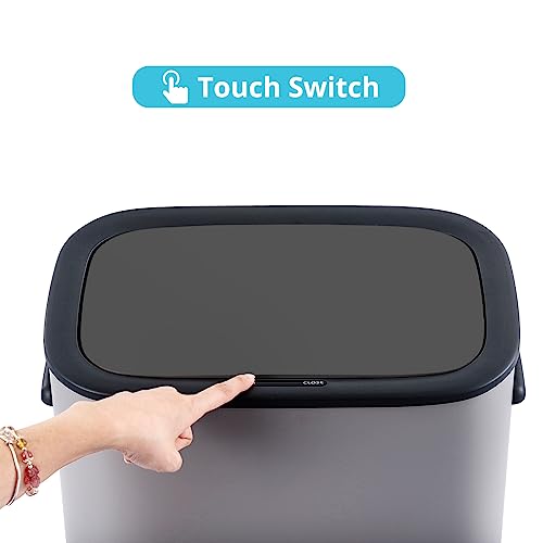 60L Stainless Steel Dual Trash Can and Recycling Bin Y24065