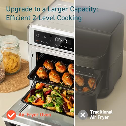 11-in-1 Air Fryer Oven, 13Qt with Rotisserie, 6 Accessories N4205