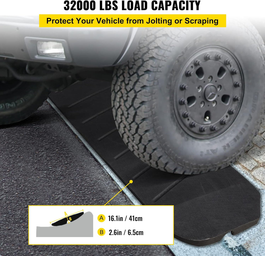 5 Pack Heavy Duty Rubber Driveway Ramps Z6596