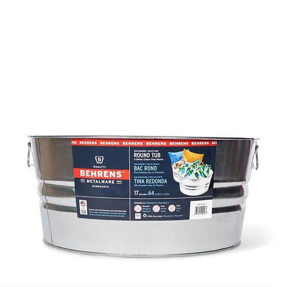 17 gal. Galvanized Steel Round Tub R38893
