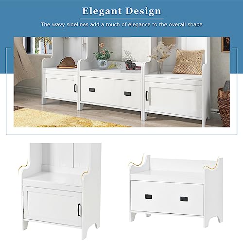 White Hall Tree with Bench and Shoe Storage S61123