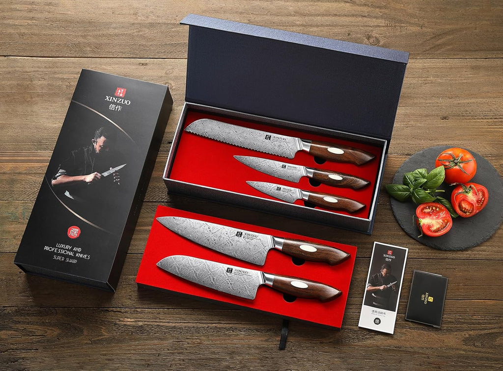 5-Piece Damascus Steel Knife Set K192669