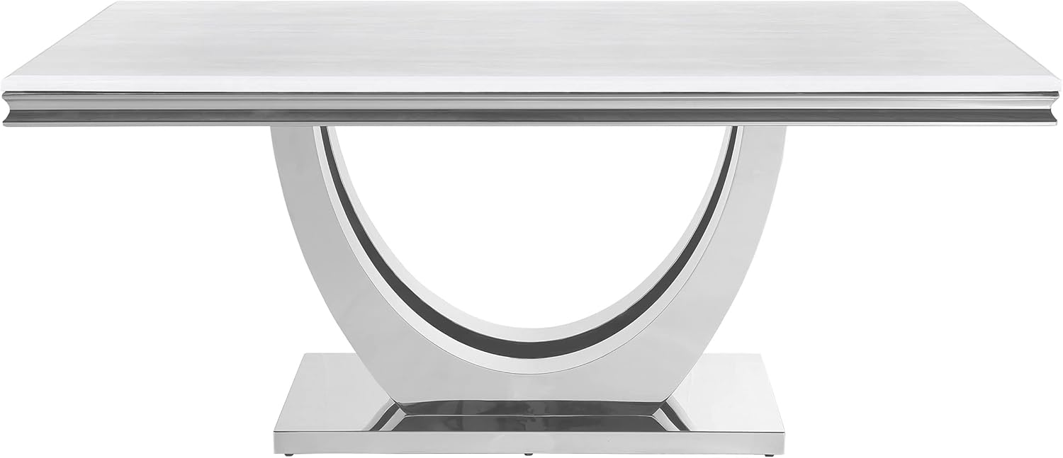 White Faux Marble Top Dining Table M4696