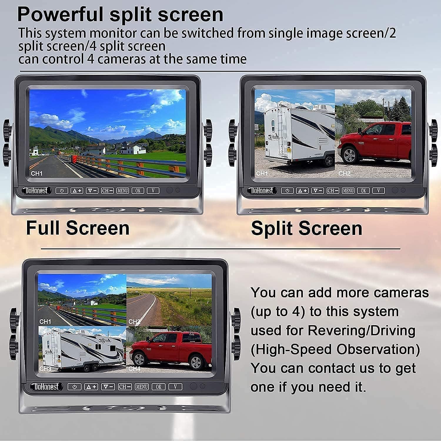 HD 1080P Wireless Backup Camera with 7" Touch Key Monitor A90923
