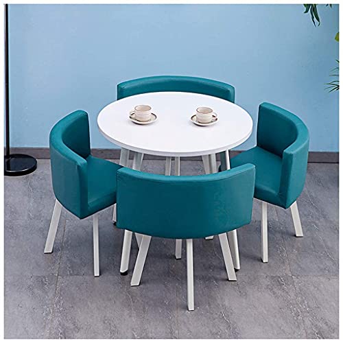 Light Blue Solid Wood Round Dining Table W95722