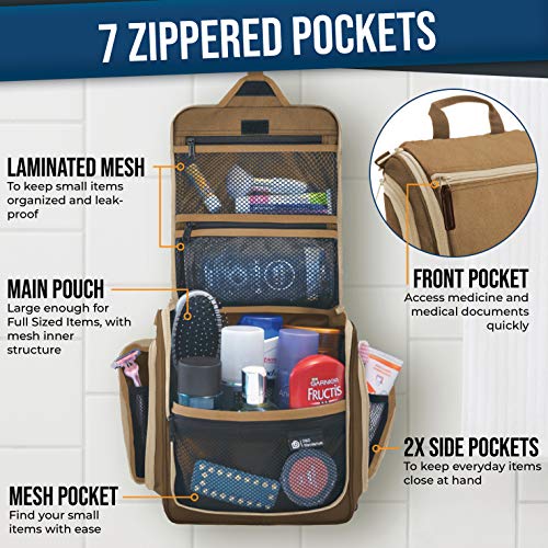 Large Hanging Travel Toiletry Bag with 10 Compartments, Water-Resistant Nylon F800988