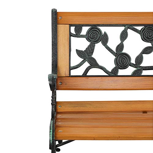 Antique Cast Iron and Hardwood Frame Outdoor Bench H9994
