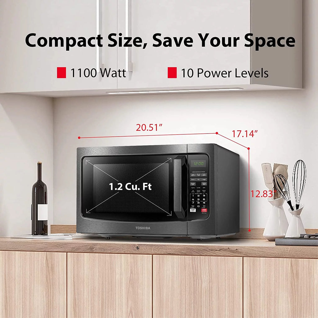 Black Stainless Steel 1.2 Cu. ft Microwave Oven (Refurbished) V24664