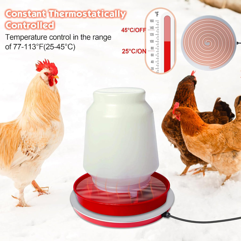 110V 80Watts Heated Chicken Waterer Metal Base B935519