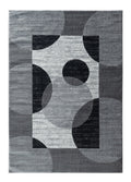 Grey Black White Abstract Area Rug H803