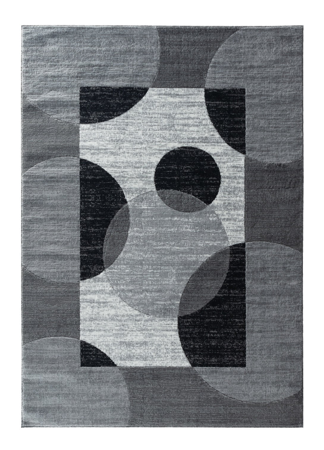 Grey Black White Abstract Area Rug H803
