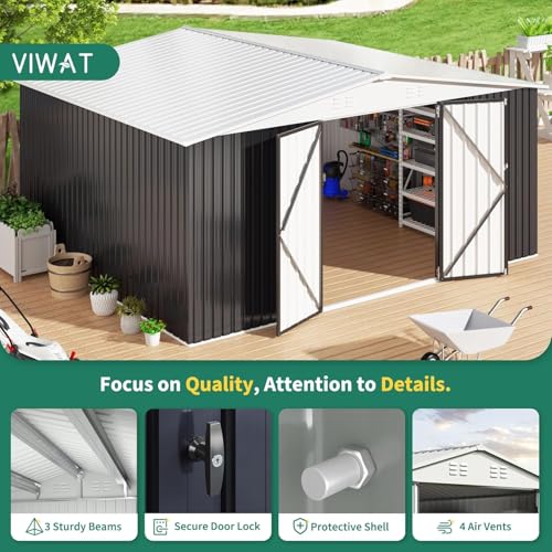 White Metal Outdoor Storage Shed R18355