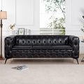 Comfy Couch Traditional Square Arm Sofa 84.06 Inch Width Removable Cushion 3 Seater P833