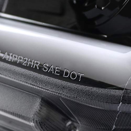LED Light Bar Chrome Housing Clear Lens Projector Headlights Left + Right Pair Headlamps Assembly H416576