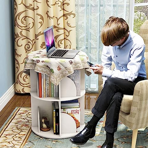 360° Rotating White Bookcase N799