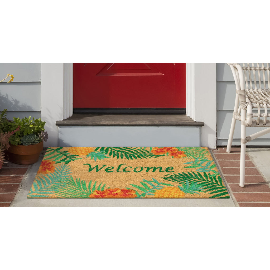Natura Tropical Welcome Coir Doormat with Non-Slip Backing