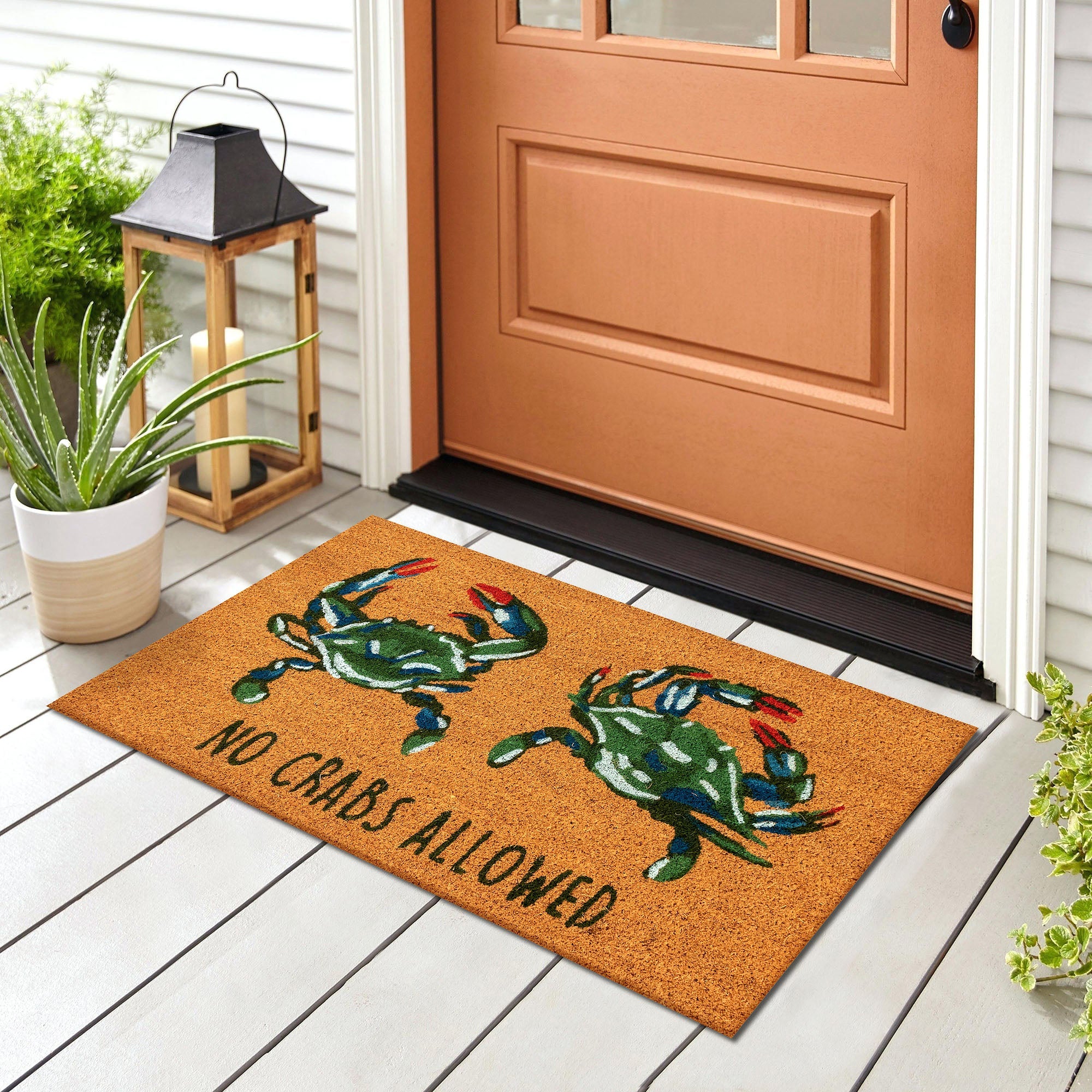 Natura No Crabs Allowed Coir Doormat with Non-Skid Backing