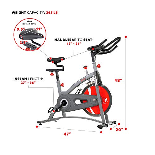Indoor Cycling Exercise Bike with Adjustable Cushion Seat & Multi-Grip Handlebar S455811