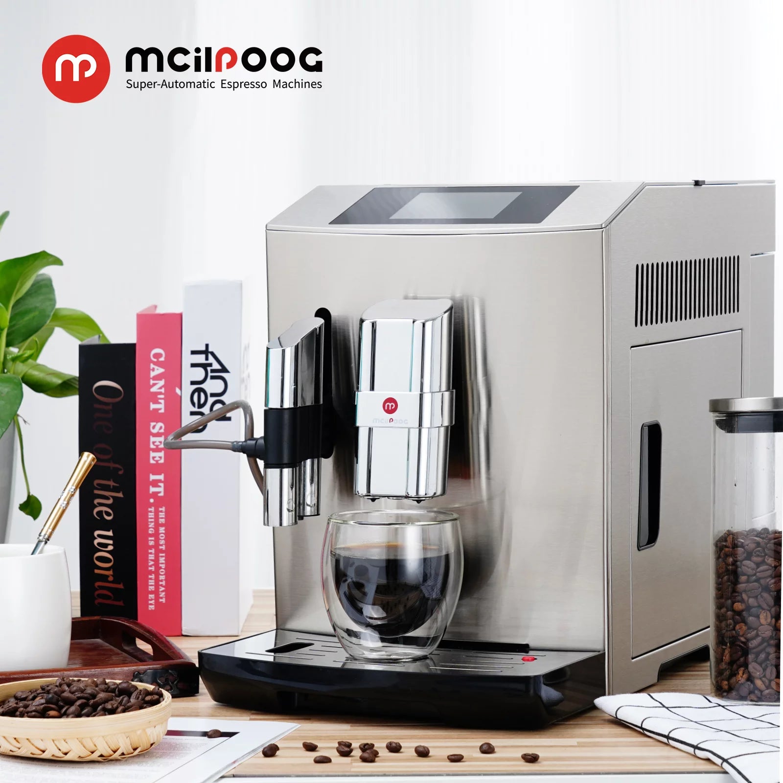 Silver Full Metal Fully Automatic Espresso Coffee Machine P237