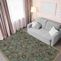 5x7 Seafoam Green Non-Slip Rubberback Traditional Area Rug M10034