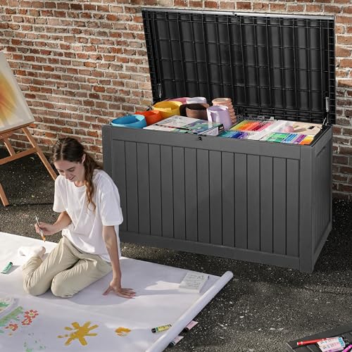 120 Gallon Black Resin Outdoor Storage Box F17091