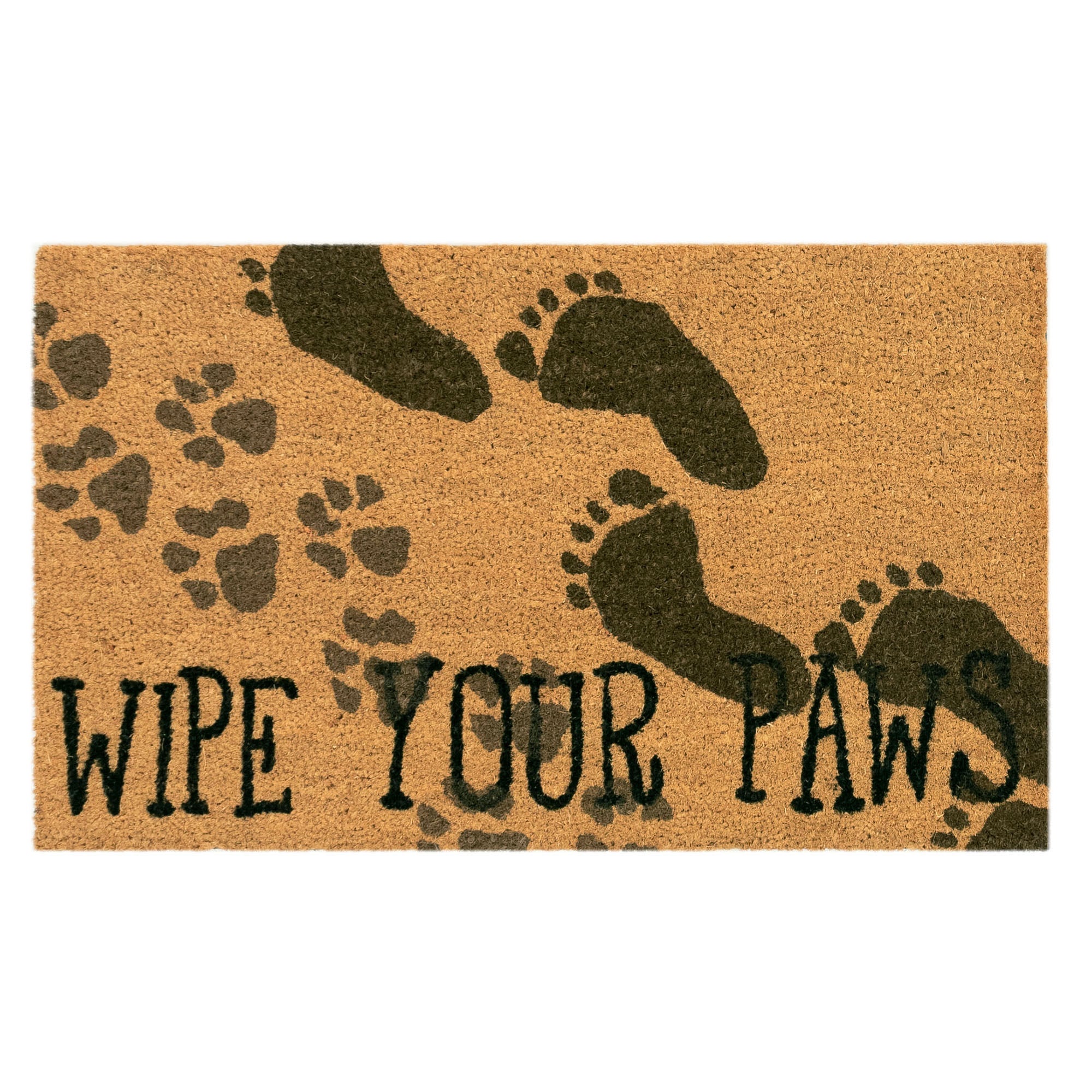 Natura Wipe Your Paws Coir Doormat with Non-Skid Backing