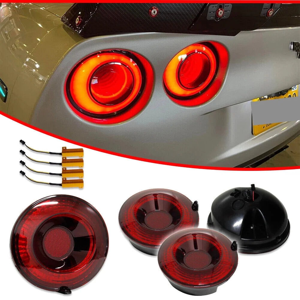 LED Red Halo Ring Rear Brake Tail Lights 4PC Q644183