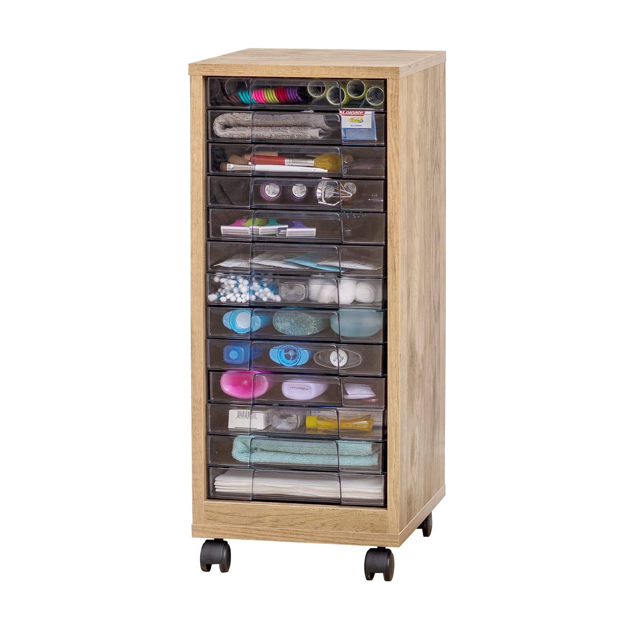 Wooden Finish Desk Organizer, Ash Brown, Gray W941