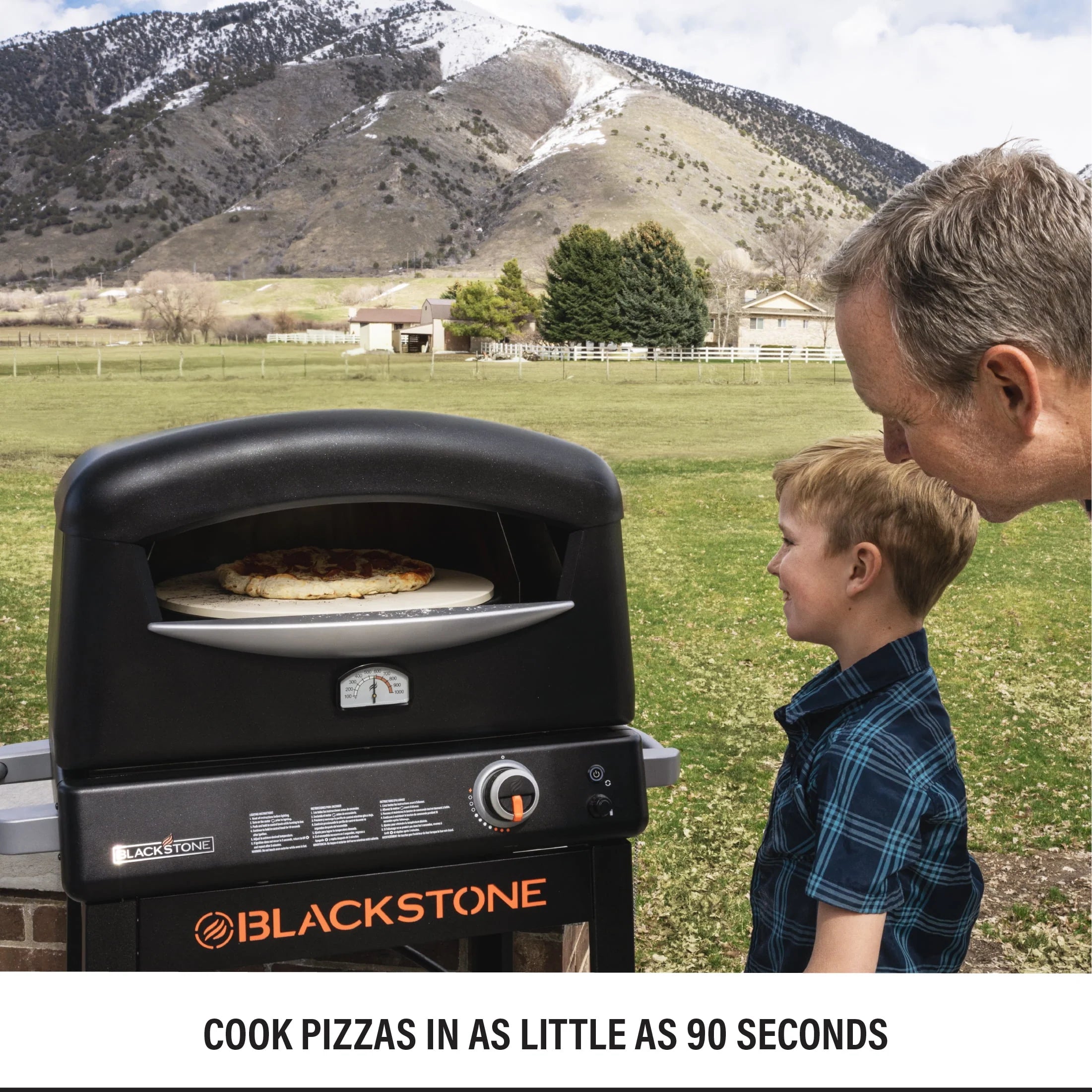 16 Rotating Cordierite Stone Propane Pizza Oven with Mobile Stand F5224