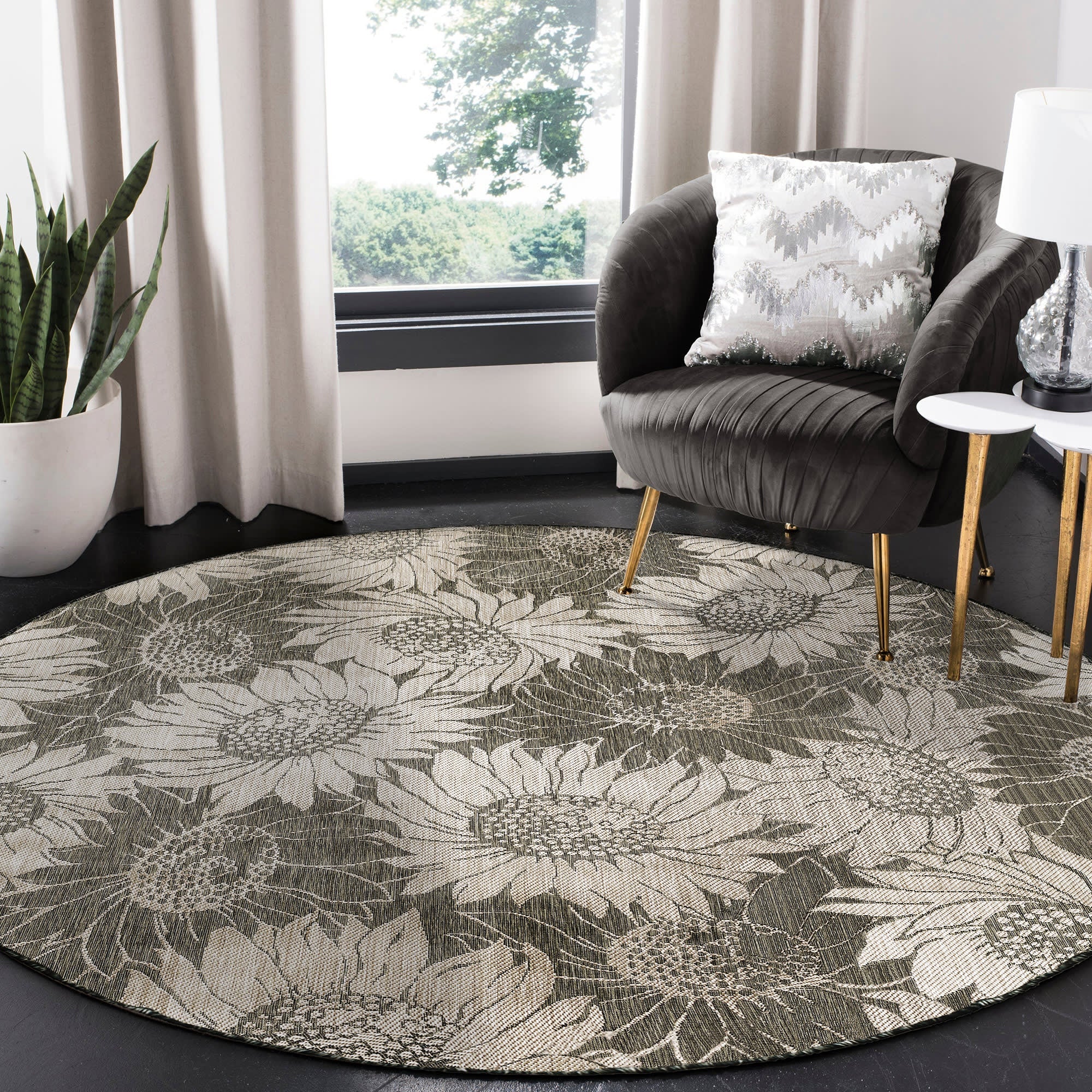 Carmel Sunflower Field Indoor Outdoor Area Rug