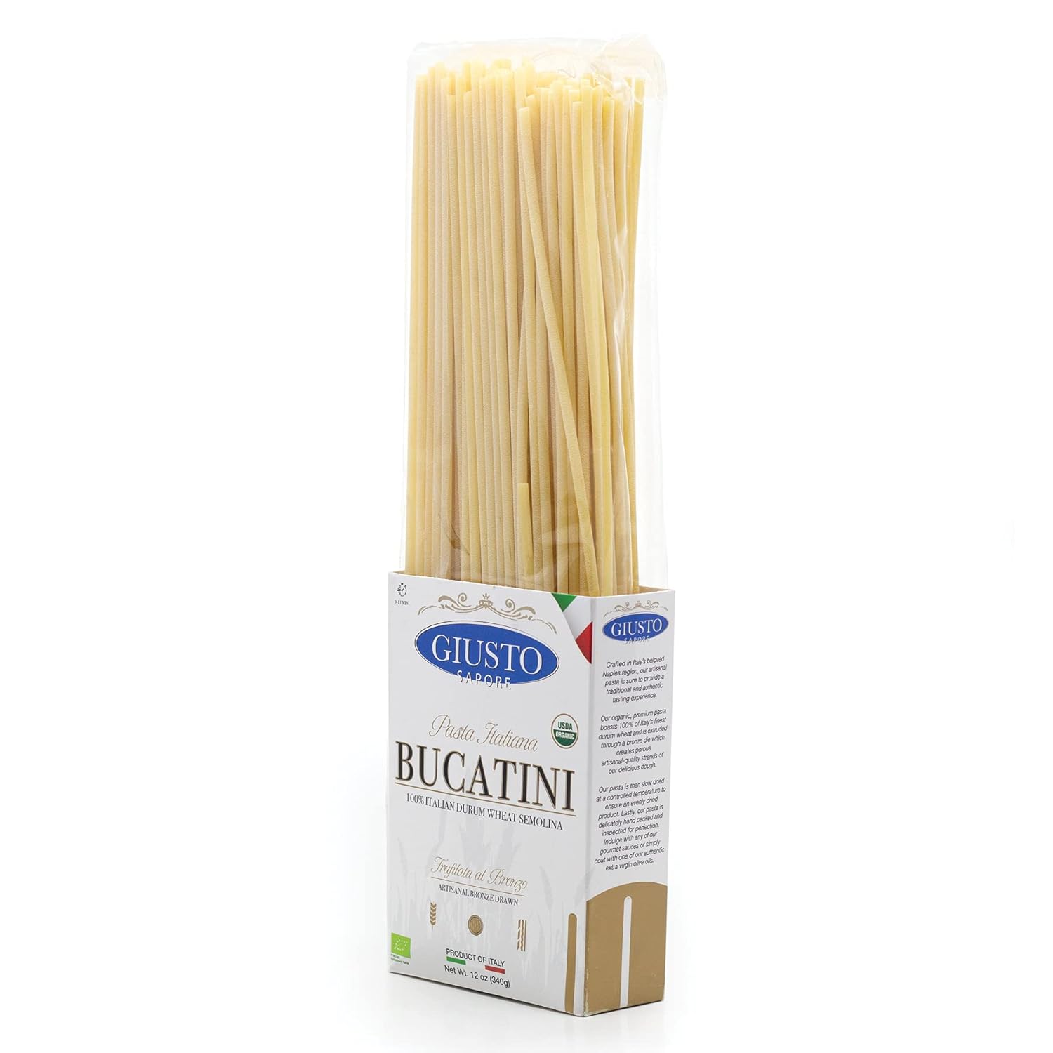 Organic Bronze Drawn Bucatini Pasta, 340G T569079