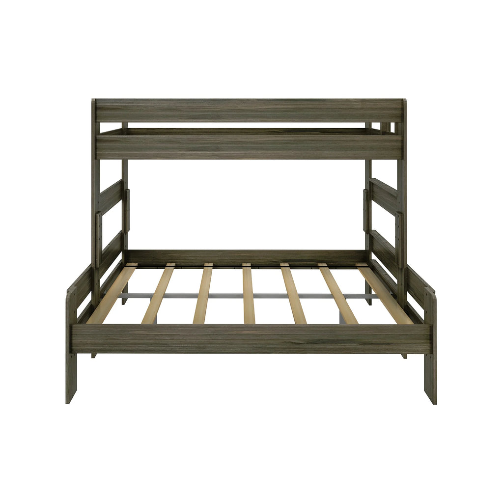 Twin XL Over Queen Platform Bed Frame Barnwood Brown F559