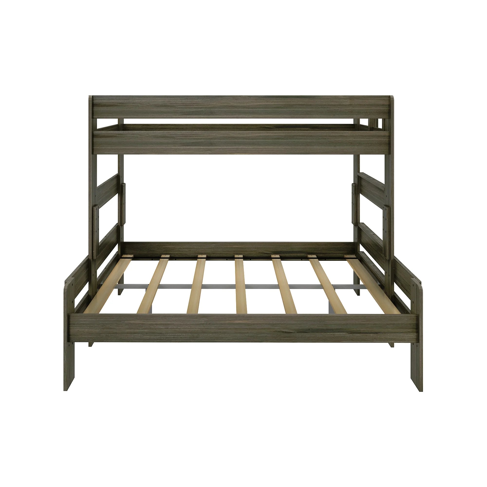 Twin XL Over Queen Platform Bed Frame Barnwood Brown F559