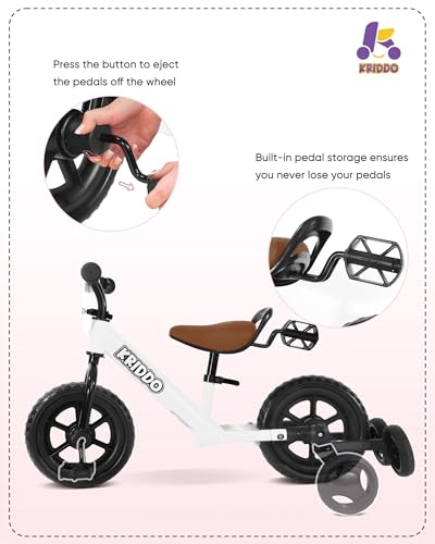 2-in-1 Kids Tricycle and Toddler Balance Bike Black C1652