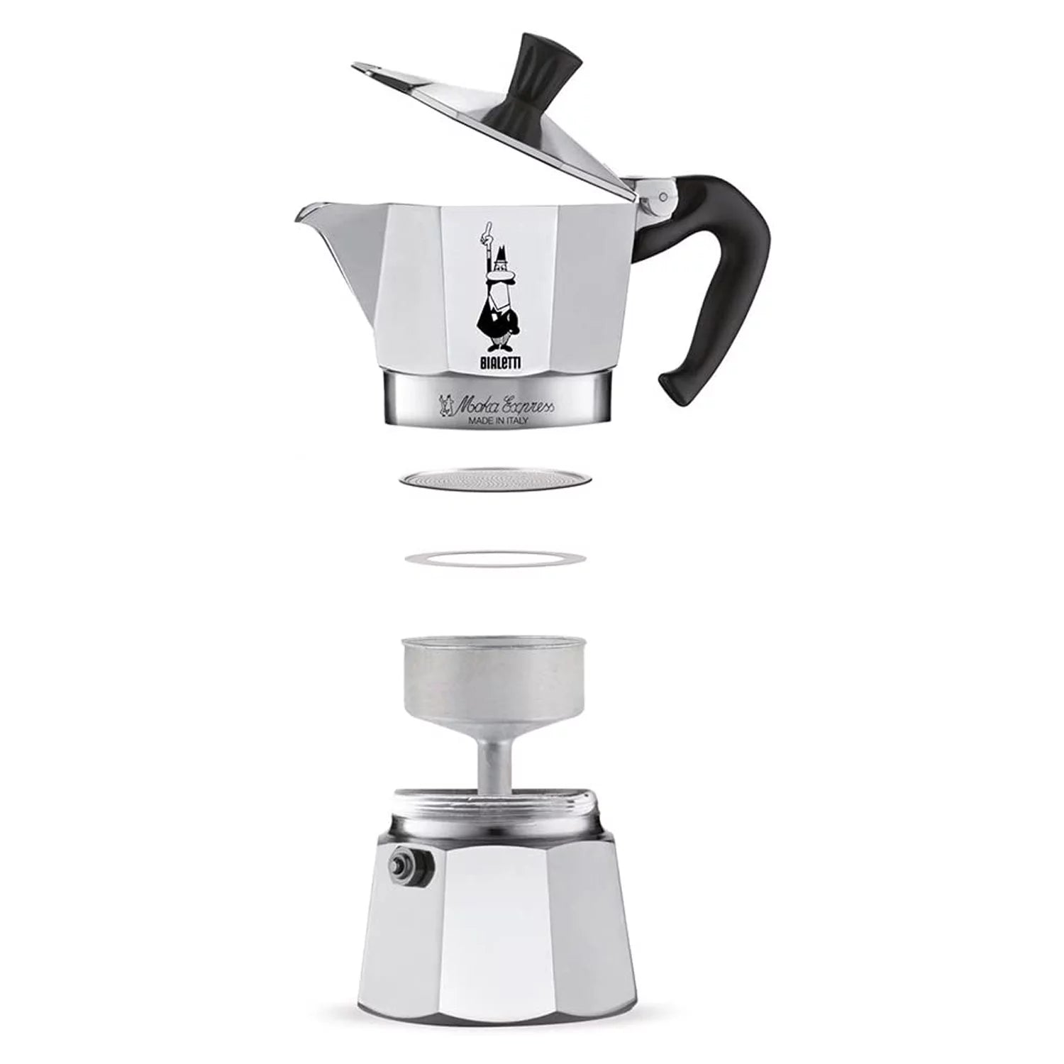 Aluminum 6 Cup Stovetop Espresso Coffee Maker, Silver L1536