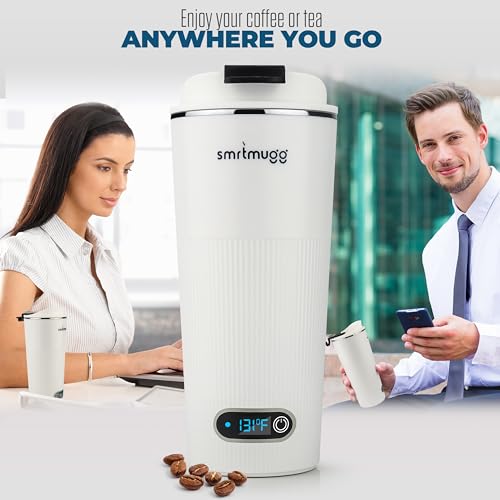Black 13.5 OZ Battery Powered Heated Coffee Mug O557
