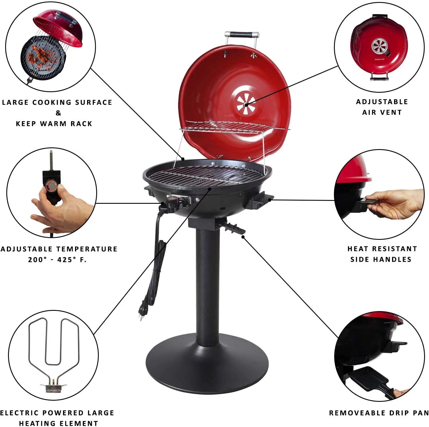 15" Electric BBQ Grill with Removable Stand M221944