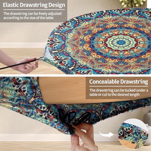 Fitted Round Tablecloth with Elastic for 40"-44" Tables R762838