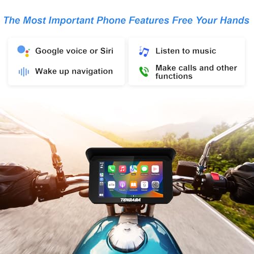 5" Waterproof Motorcycle GPS Navigation with Wireless Apple CarPlay & Android Auto O16311