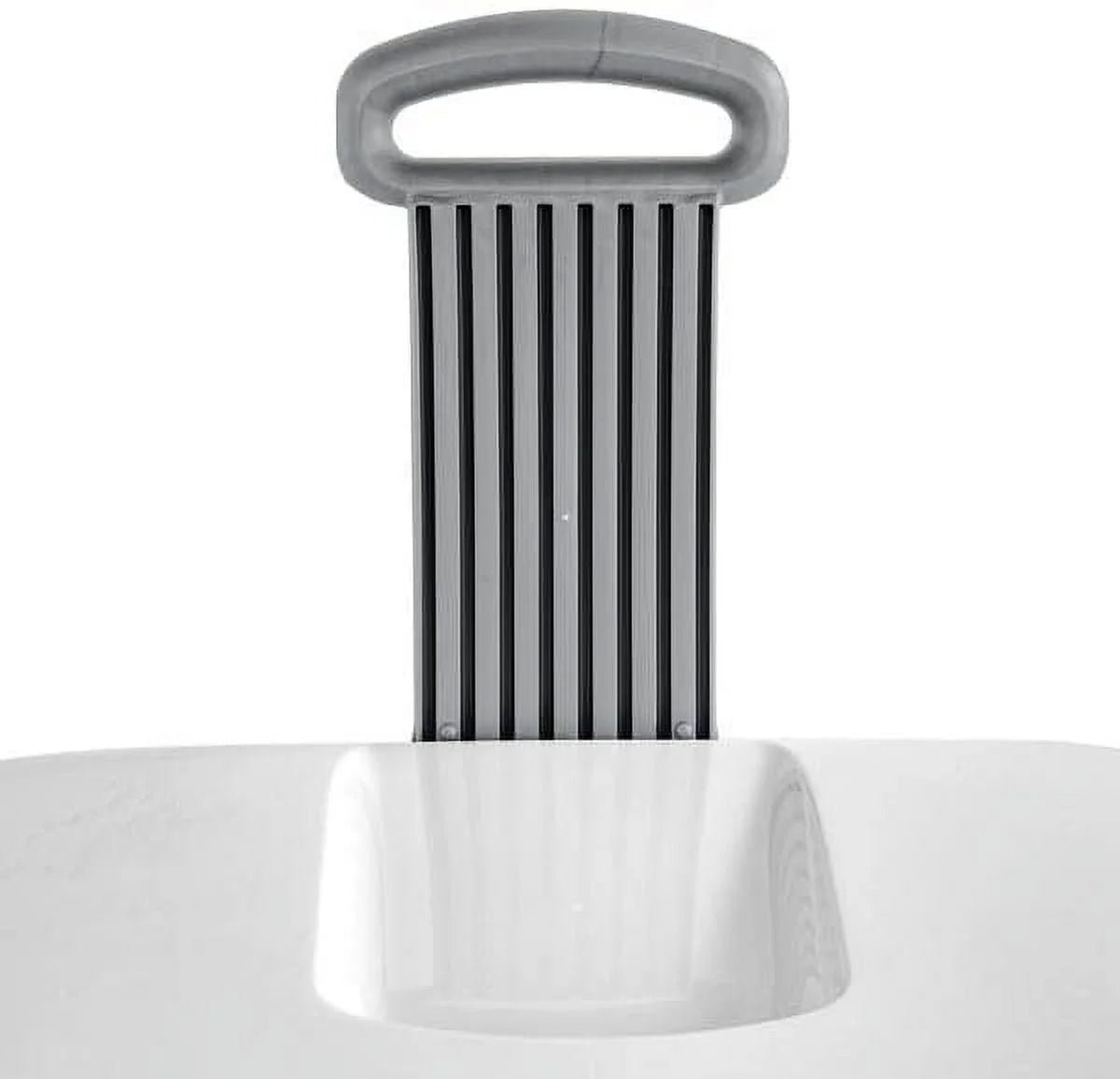 White Wheeled Laundry Hamper with Retractable Handle and Lid Z16409