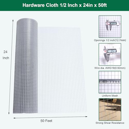 1/2 inch 19 Gauge Hot Dipped Galvanized Chicken Wire Mesh Roll J790