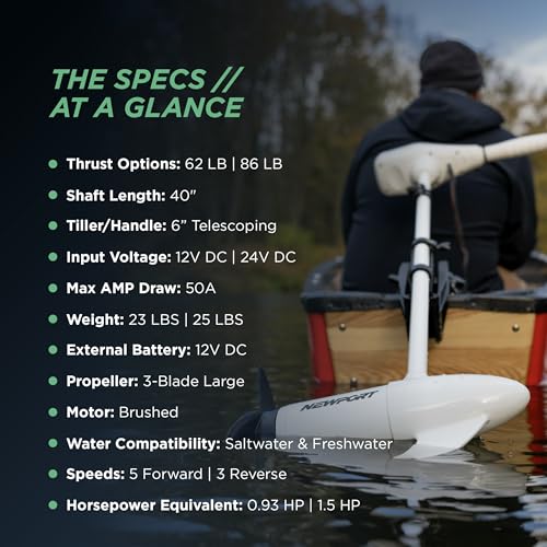 62lb Thrust Transom Mounted Saltwater Electric Trolling Motor with LED Battery Indicator 40" Shaft K558