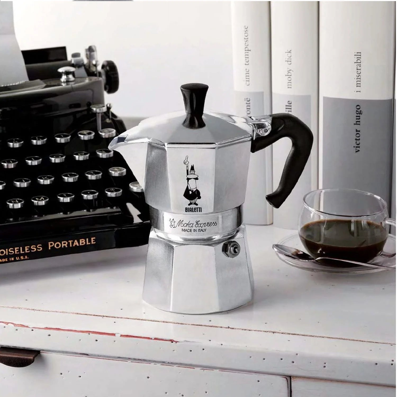 Aluminum 6 Cup Stovetop Espresso Coffee Maker, Silver L1536