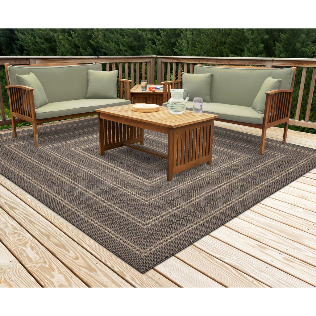 Monaco Multi Border Indoor Outdoor Area Rug