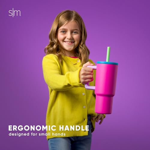 24 oz Tumbler with Handle and Silicone Straw Lid D625531