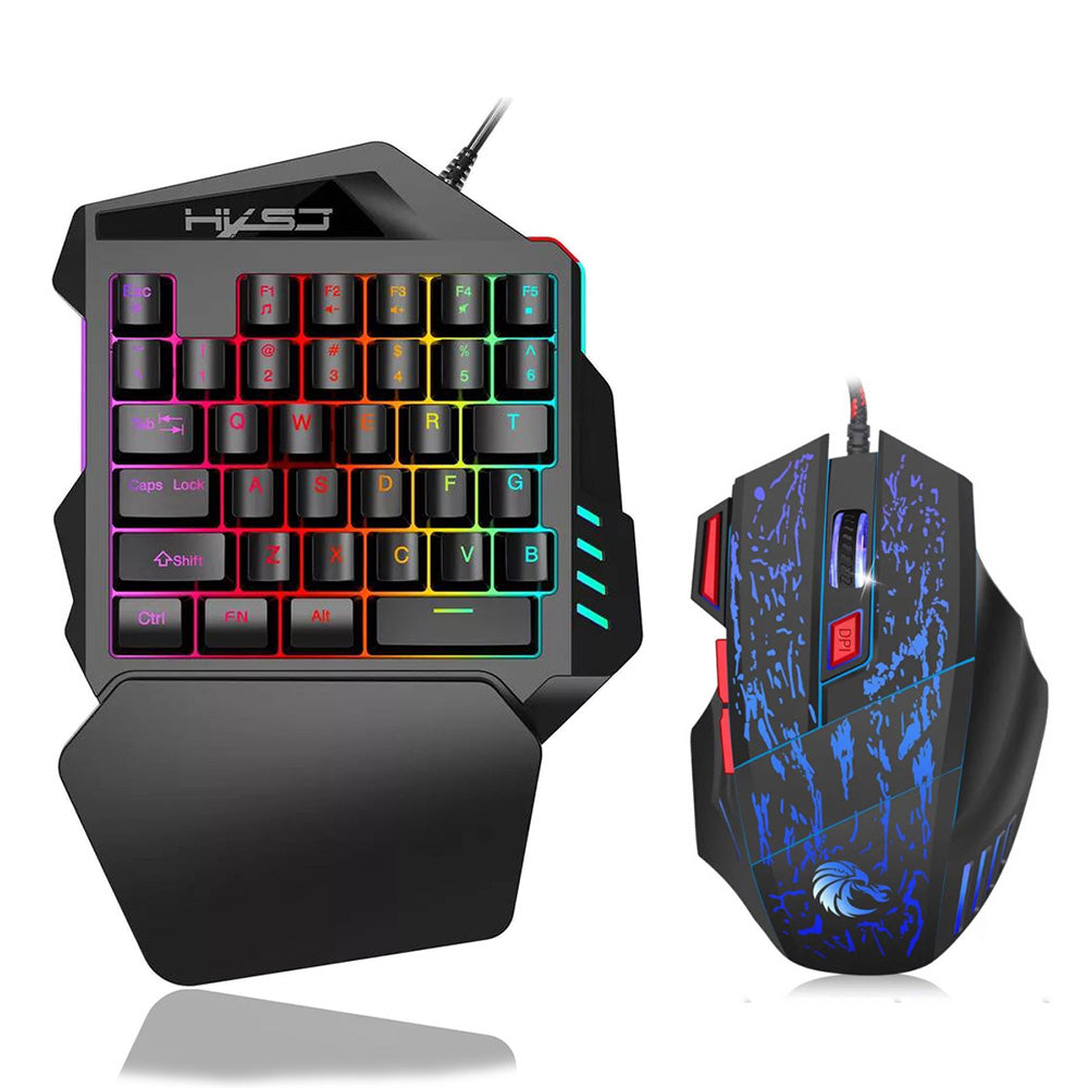 35 Keys LED Backlight Wired Gaming Keyboard and Mouse Y759169