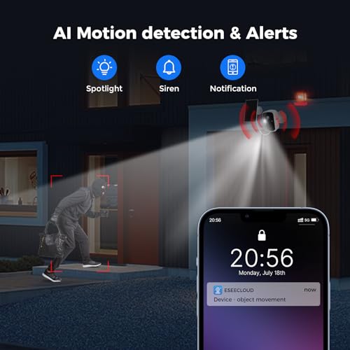 Solar Security Cameras Wireless Outdoor 2 Pack, 3K 4MP Battery Powered X15035