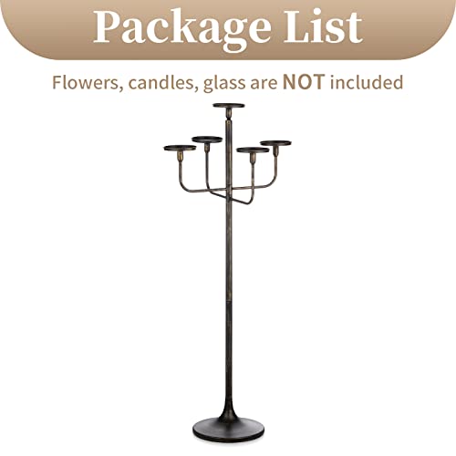 Black 5-arm 48inch Tall Metal Candle Holders D4269