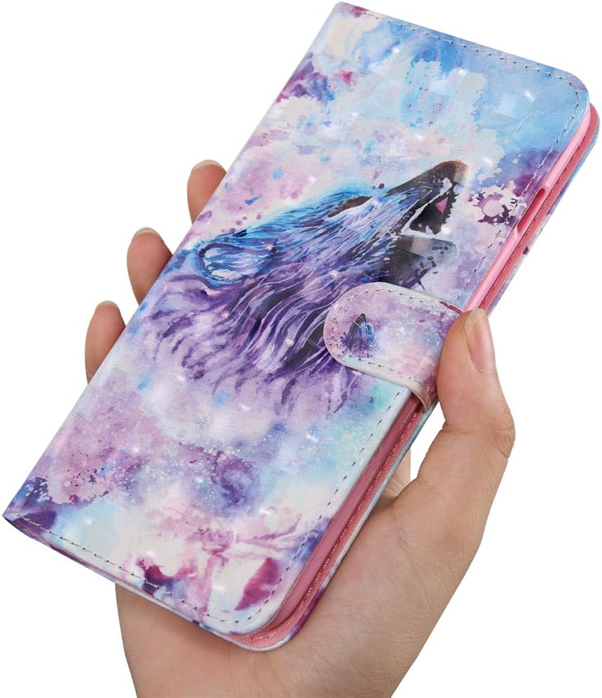 Purple Wolf PU Leather Wallet Case for LG Stylo 5 J364597