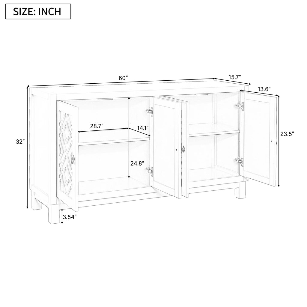 White 2-Door Storage Cabinet with Metal Legs and Adjustable Shelves T697566